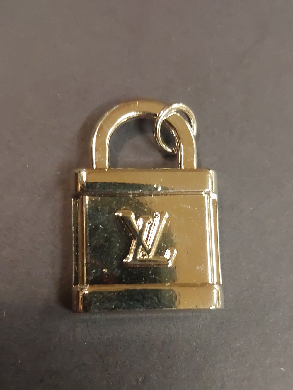 LV Shiny Silver Padlock Charm Pendant